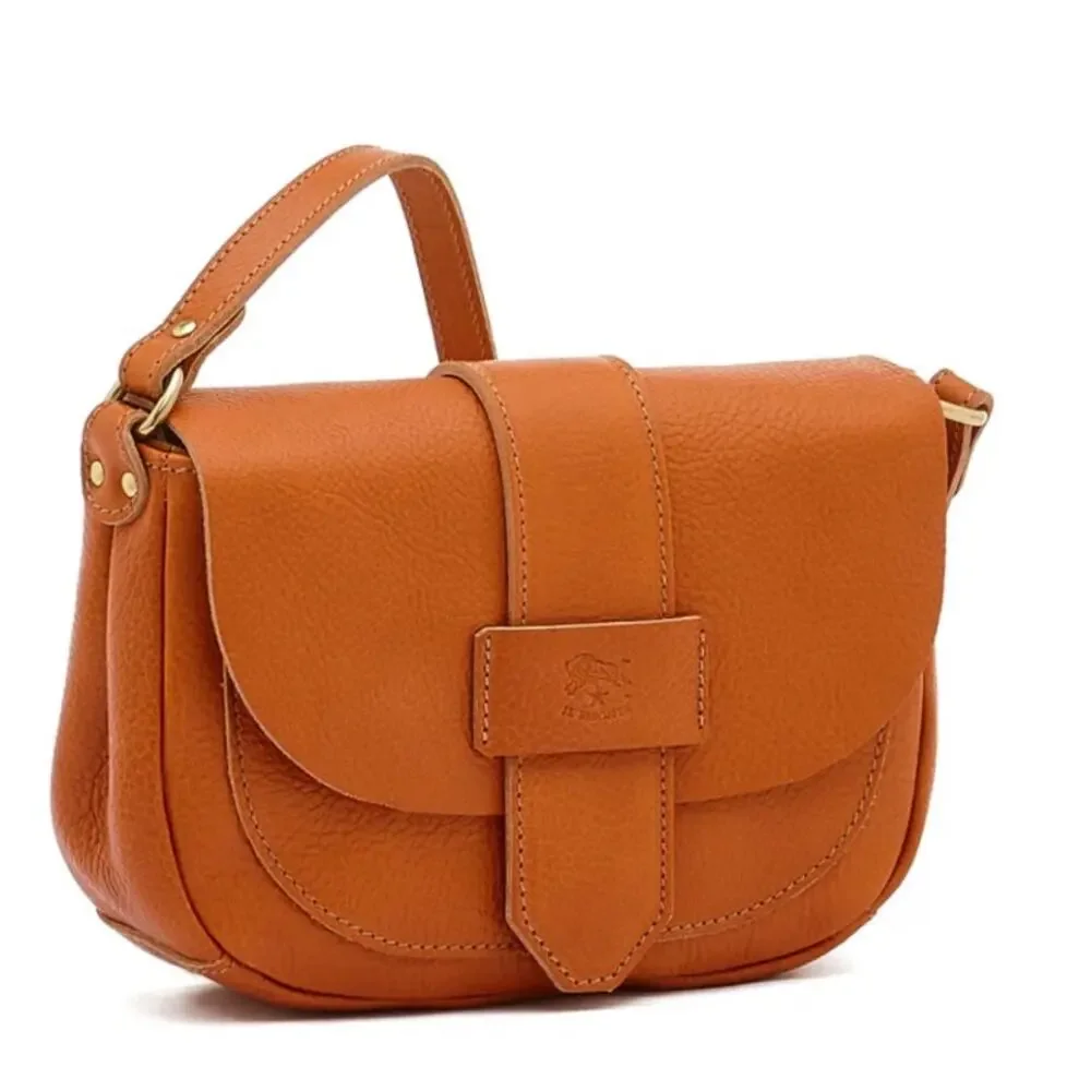 Il Bisonte Fausta Small Caramel Leather Crossbody Bag - Picture 1 of 8